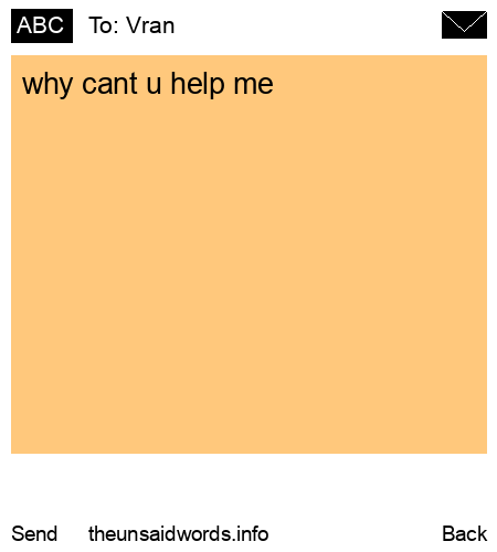 unsent message to Vran