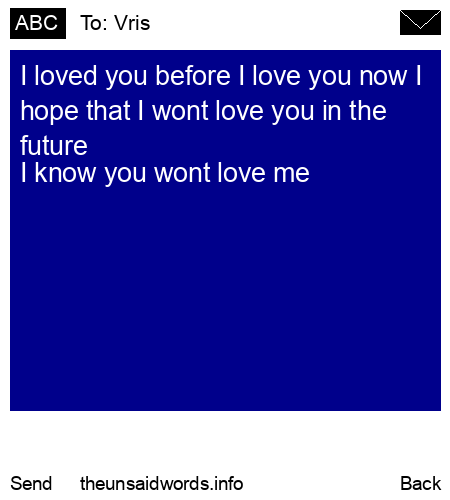 unsent message to Vris