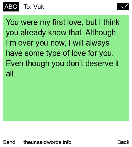 unsent message to Vuk