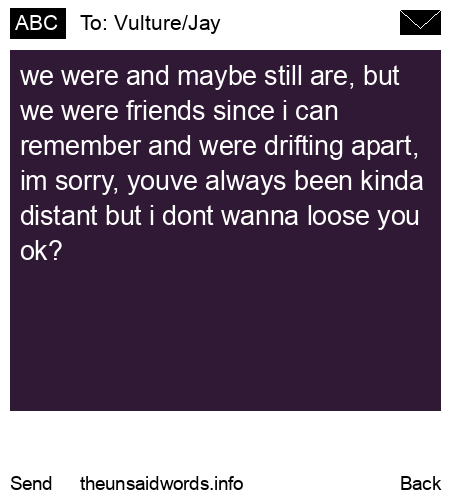 unsent message to Vulture/Jay