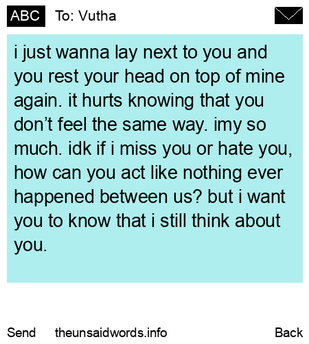 unsent message to Vutha