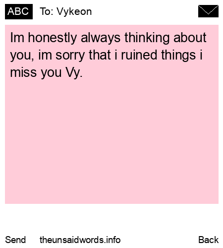 unsent message to Vykeon