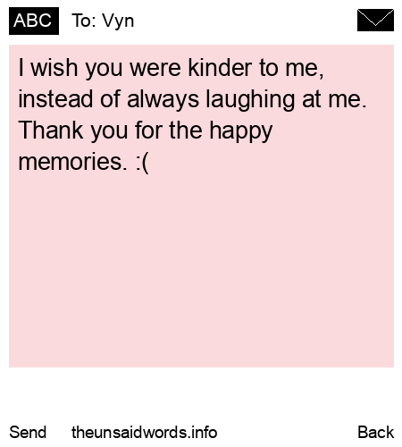 unsent message to Vyn