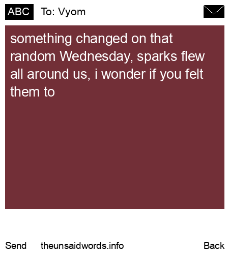 unsent message to Vyom