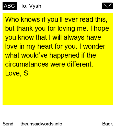 unsent message to Vysh