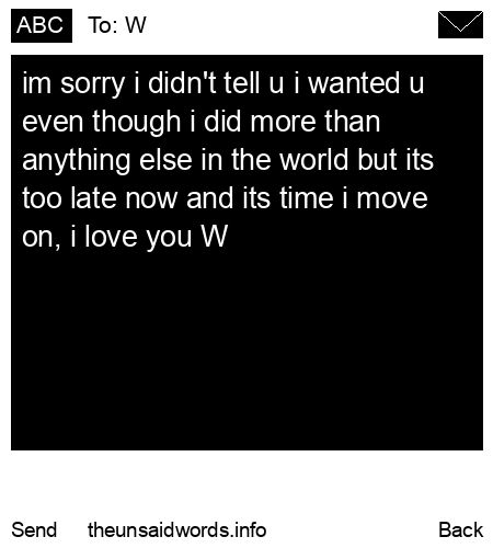unsent message to W
