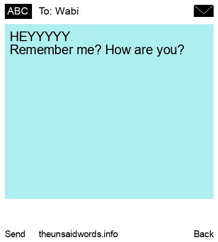 unsent message to Wabi