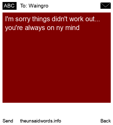 unsent message to Waingro