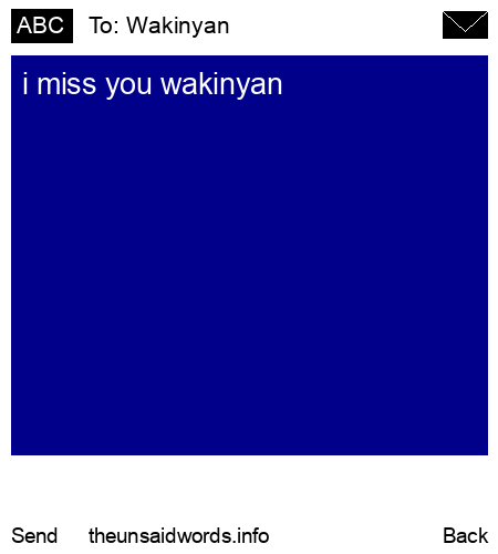 unsent message to Wakinyan 