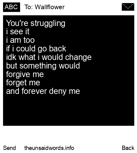 unsent message to Wallflower
