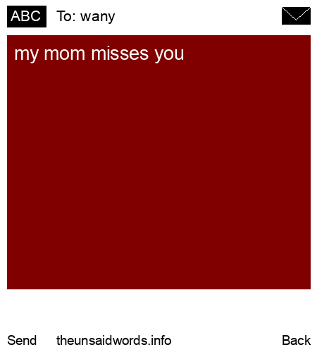 unsent message to wany
