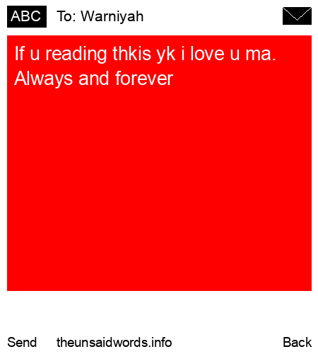 unsent message to Warniyah