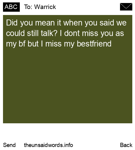 unsent message to Warrick