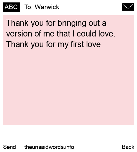 unsent message to Warwick
