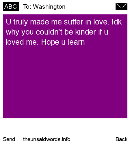 unsent message to Washington