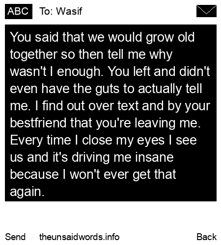 unsent message to Wasif
