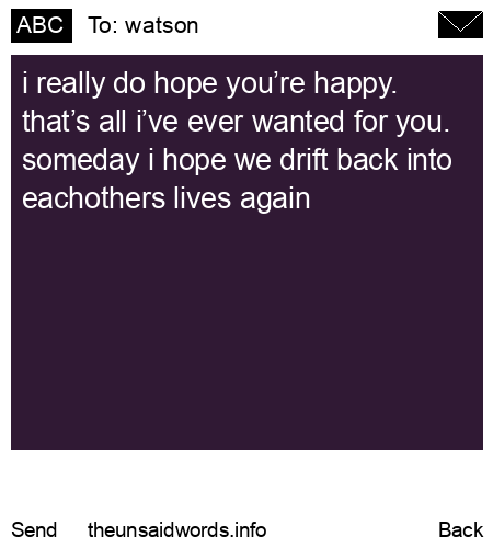 unsent message to watson