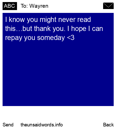 unsent message to Wayren 