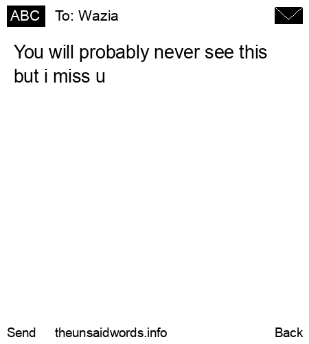 unsent message to Wazia 