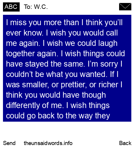 unsent message to W.C.