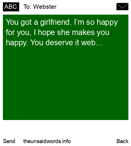 unsent message to Webster