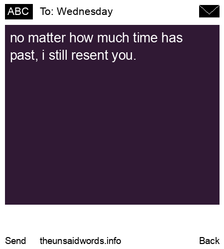 unsent message to Wednesday 