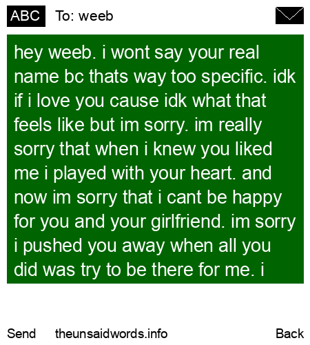 unsent message to weeb