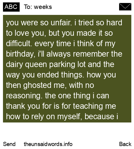 unsent message to weeks