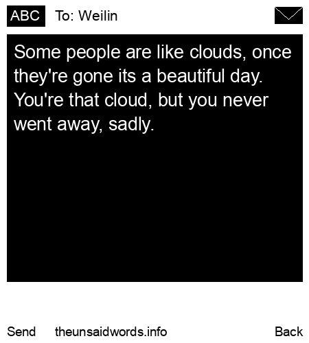 unsent message to Weilin