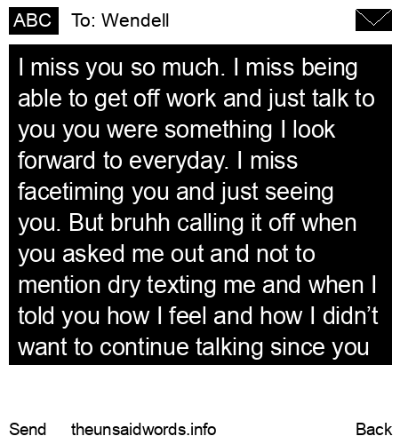 unsent message to Wendell