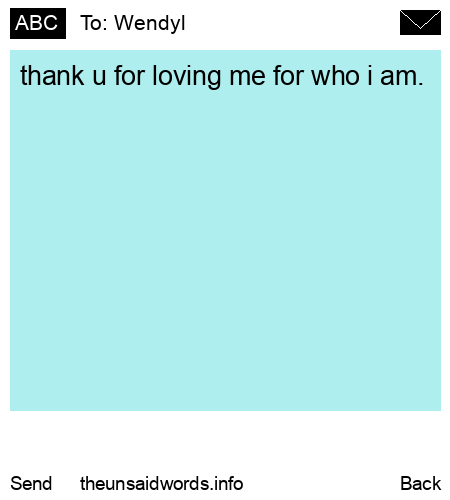 unsent message to Wendyl 