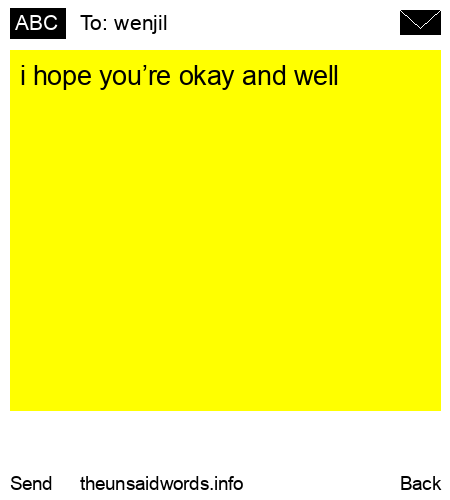 unsent message to wenjil