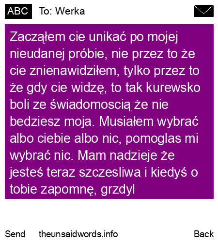 unsent message to Werka
