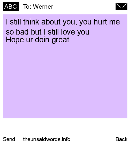 unsent message to Werner 