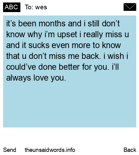 unsent message to wes