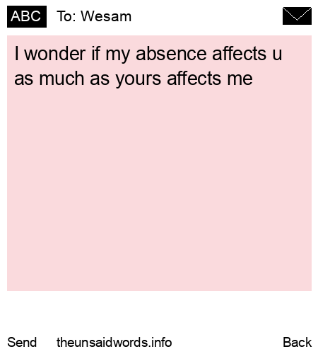unsent message to Wesam