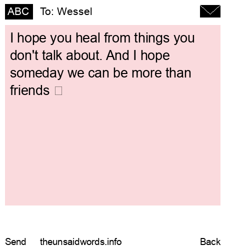 unsent message to Wessel