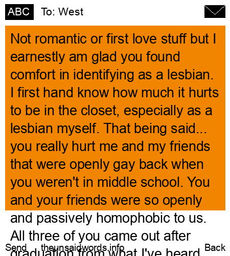 unsent message to West