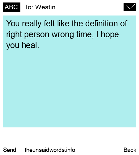 unsent message to Westin