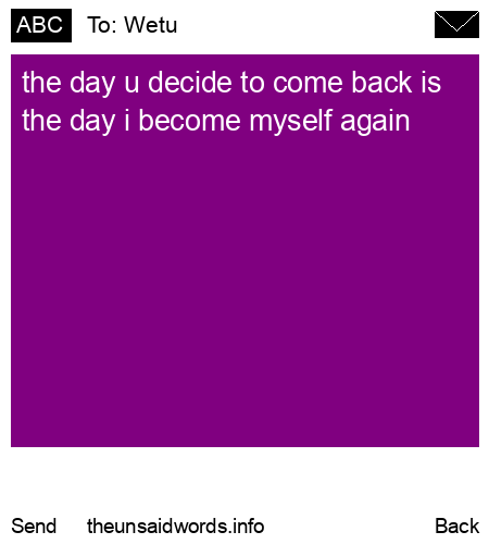 unsent message to Wetu