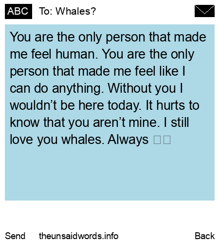 unsent message to Whales?