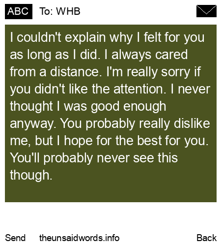 unsent message to WHB