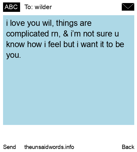 unsent message to wilder