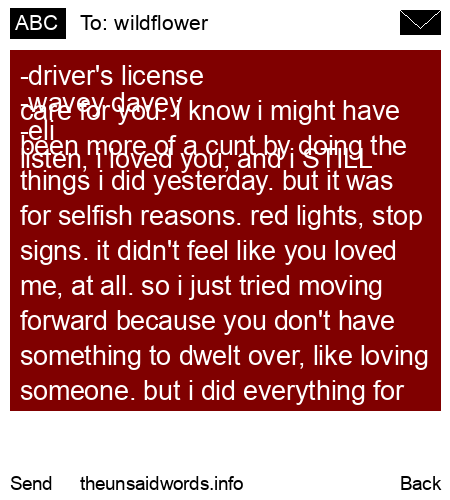 unsent message to wildflower