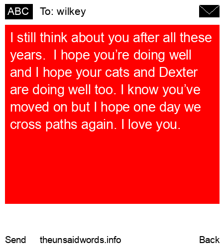 unsent message to wilkey