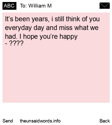 unsent message to William M