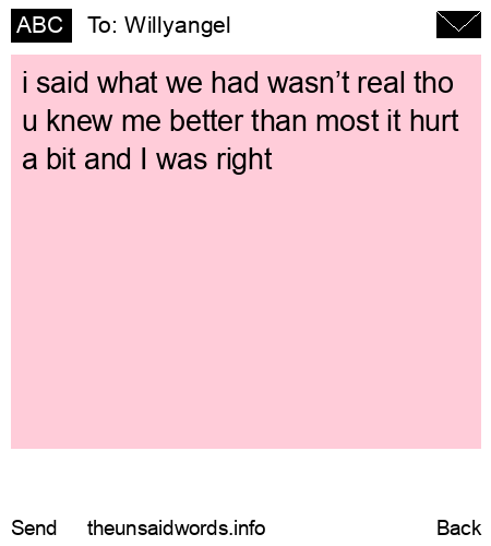 unsent message to Willyangel