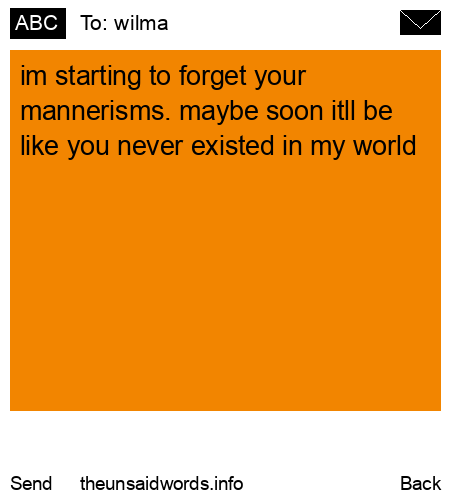 unsent message to wilma