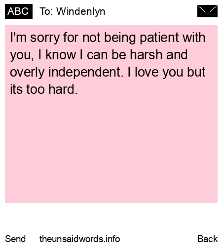unsent message to Windenlyn