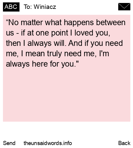 unsent message to Winiacz